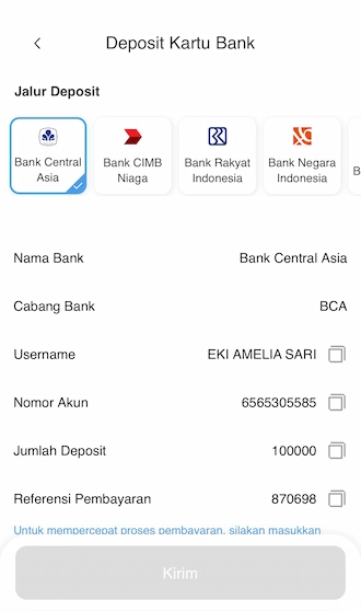 Deposit Kartu Bank 4